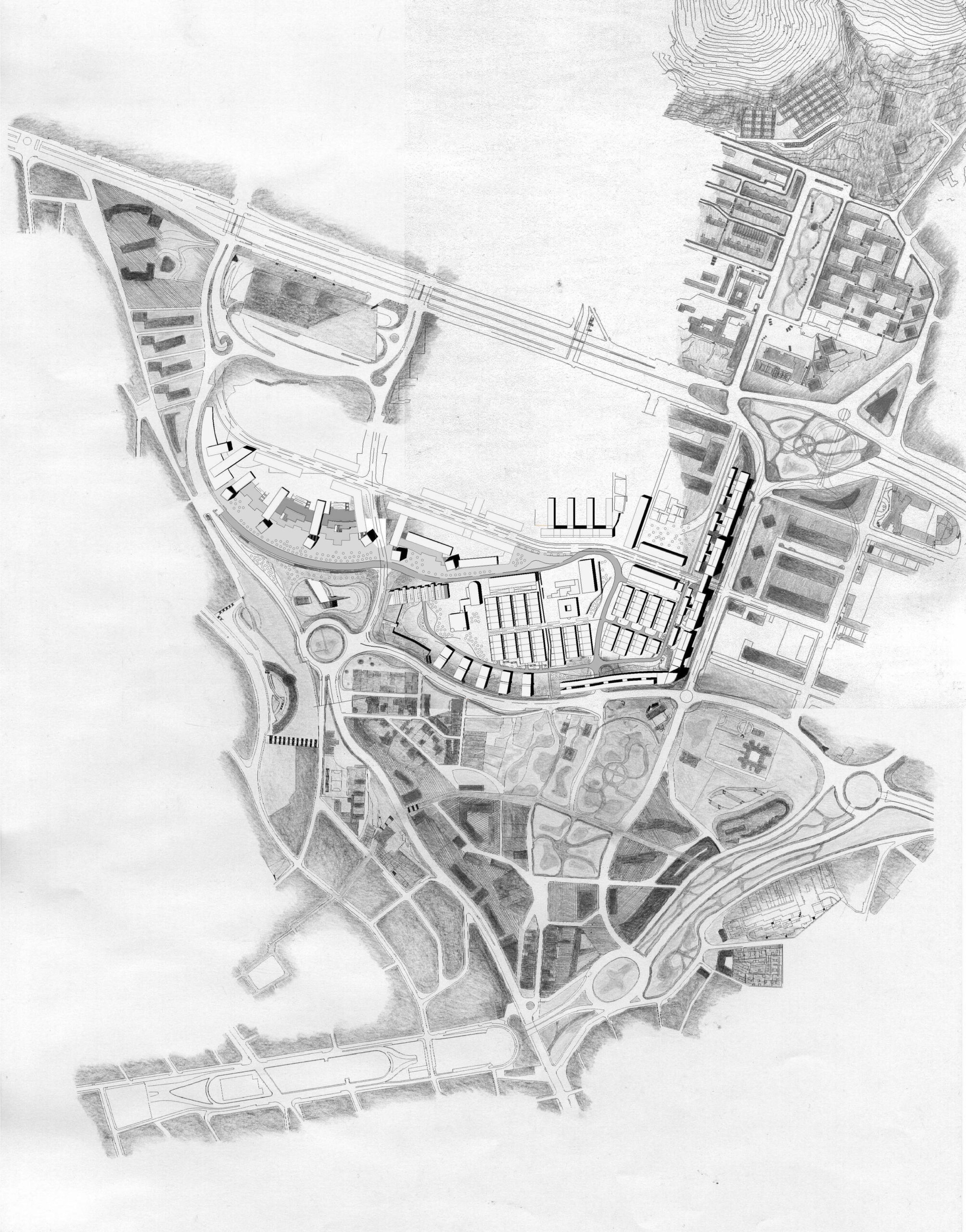 plano de la vista aérea de una ciudad