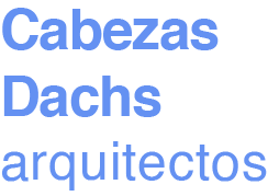 logotipo de Cabezas Dachs arquitectos, el texto en azul